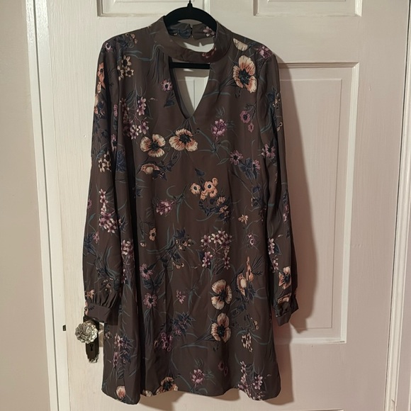 COPY - Altar'd State Long Sleeve Brown Floral Women's Mini Dress Size Small - Picture 1 of 12